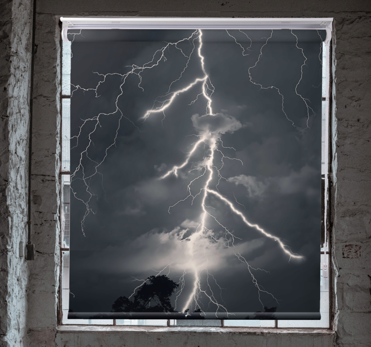 Striking Lightning Display cloud roller blind - TenStickers