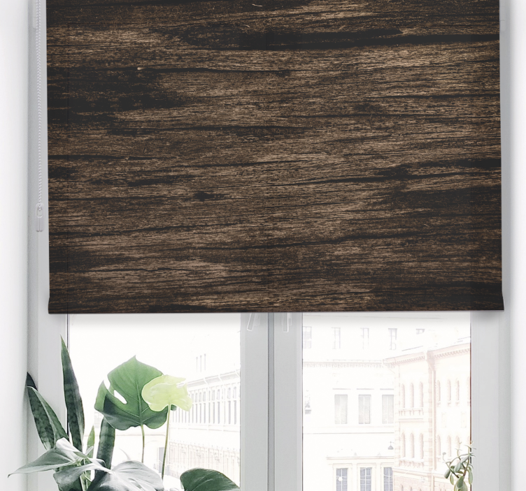 Striped dark brown Rustic blind - TenStickers