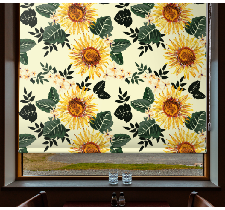 Sunflower Floral Theme blind flowers and plants - TenStickers