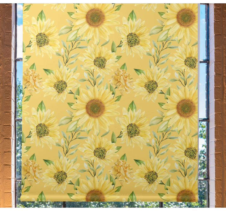 Sunflower garden pattern blind flowers and plants - TenStickers