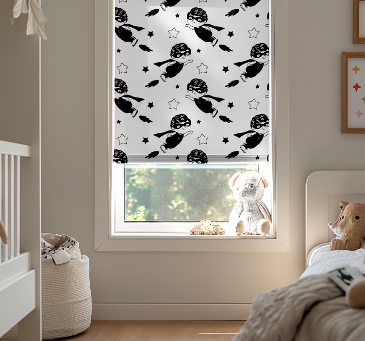 Superhero Flight Pattern nursery roller blind - TenStickers