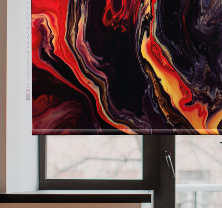 SWIRLING RED AND BLACK pattern roller blind - TenStickers