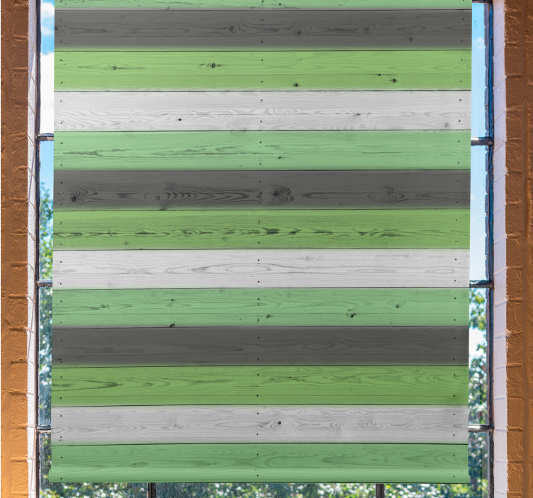 Pattern roller blind green striped design - TenStickers