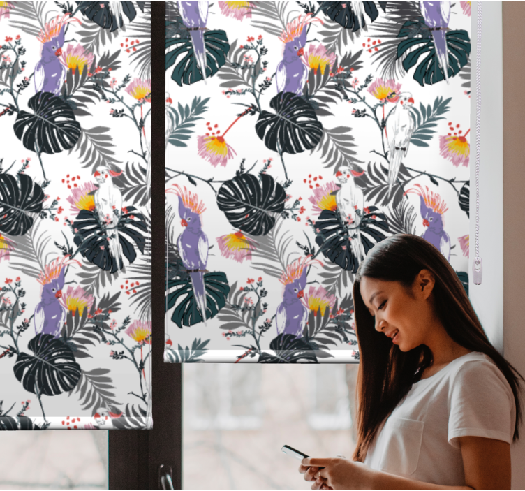 Tropical birds pattern animals blind - TenStickers