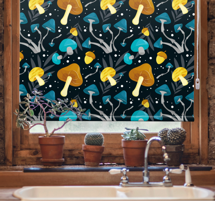 Vibrant Mushroom Motifs blind fruit and vegetables - TenStickers