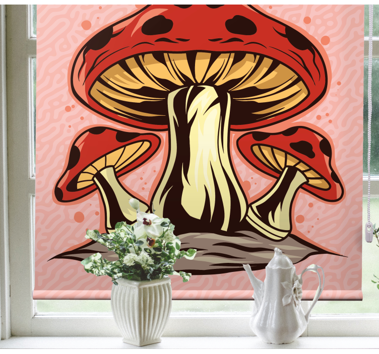 Vibrant Mushroom Trio blind flowers and plants - TenStickers