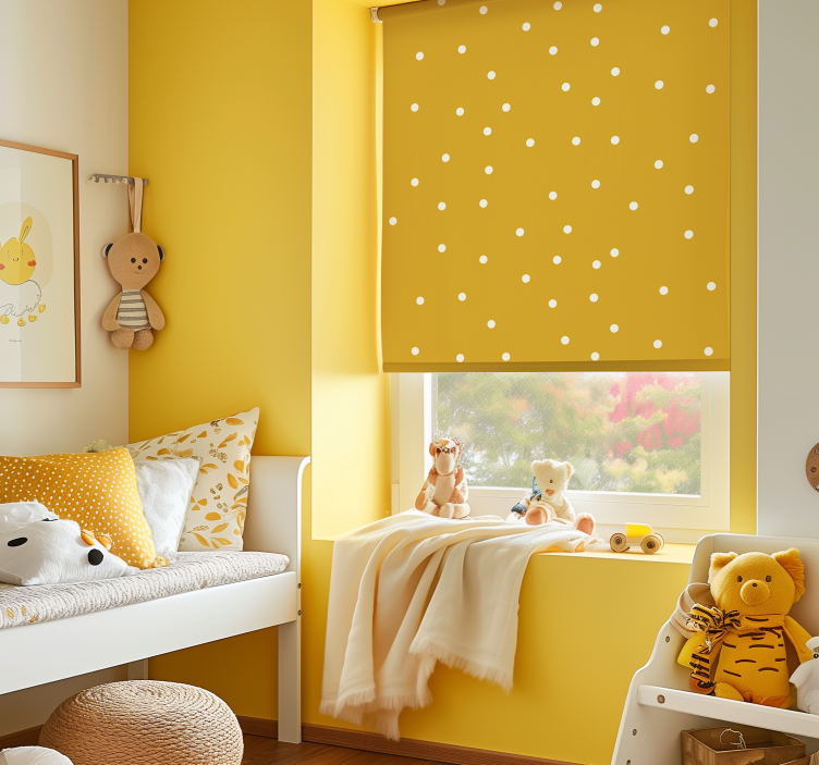 White dots pattern Yellow blind - TenStickers