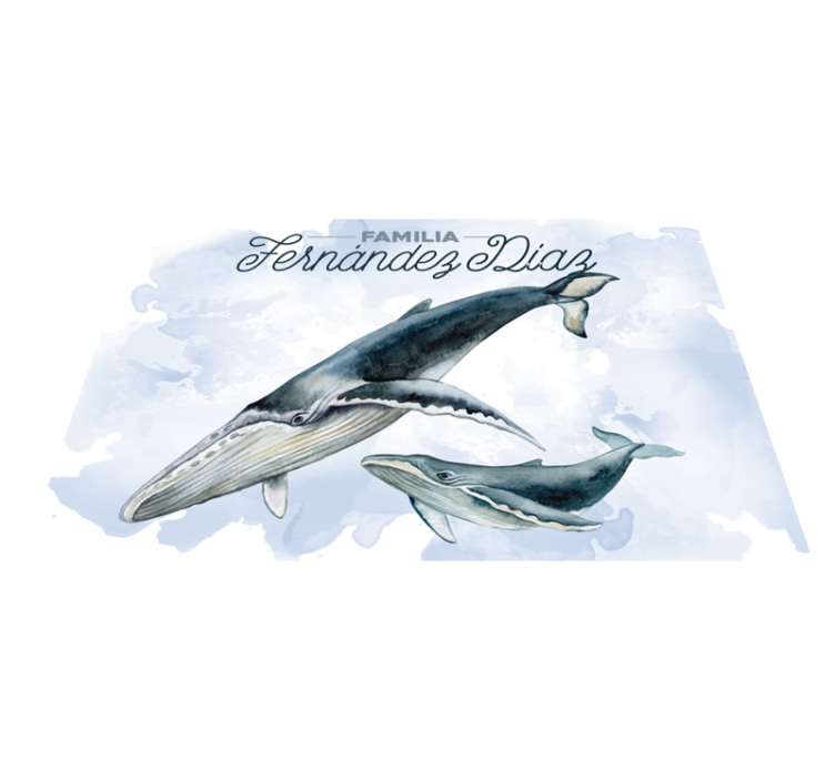 Personalised placemats whale family design - TenStickers