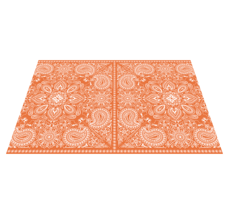 Textured placemats with intricate orange design - TenStickers