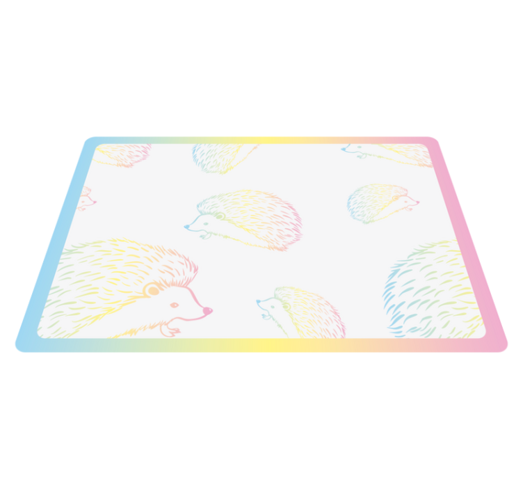 Children placemats colorful hedgehog design - TenStickers