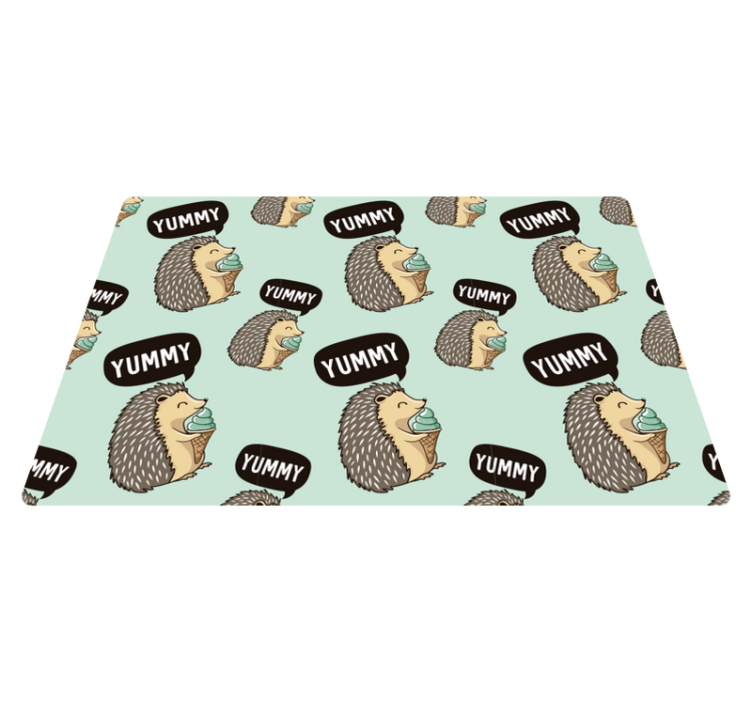 Children placemats happy hedgehog snack - TenStickers
