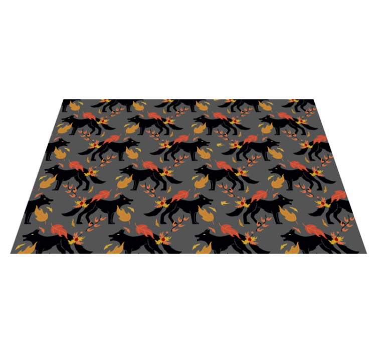 Halloween placemats featuring fiery foxes - TenStickers