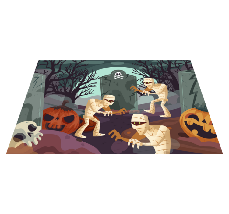 Halloween placemats mummies rising from graves - TenStickers