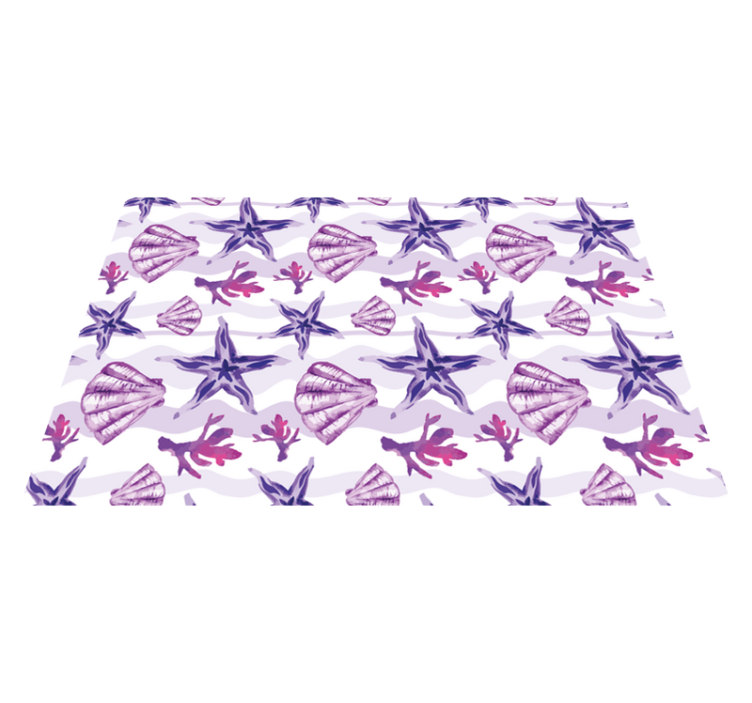 Purple Seashell and Starfish seashell placemats - TenStickers