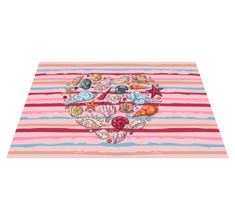 Modern placemats shells heart design - TenStickers
