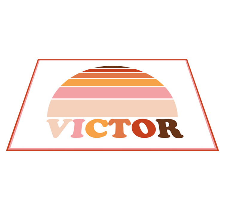 70's sun with name Personalised placemats - TenStickers