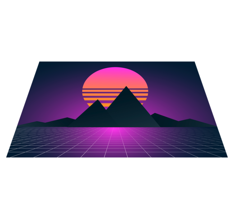Modern placemats geometric twilight landscape - TenStickers