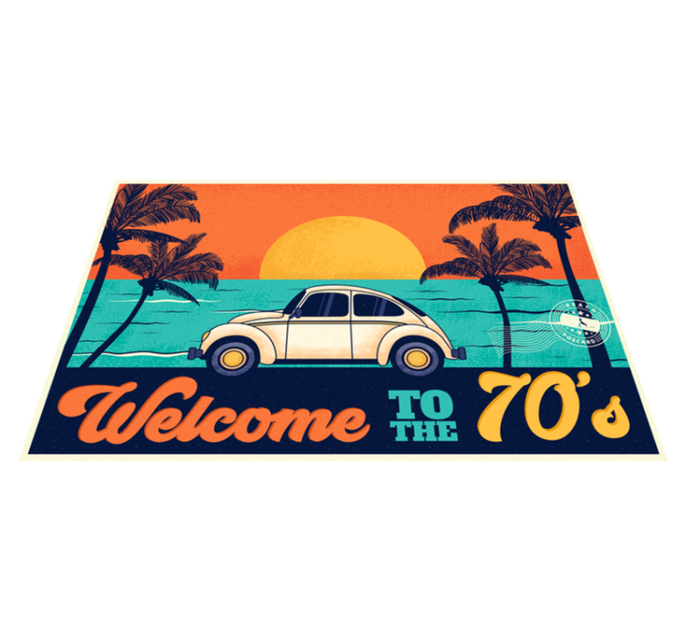 Elegant placemats retro 70s beach vibe - TenStickers
