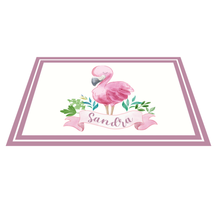 Personalised placemats flamingo with ribbon design - TenStickers