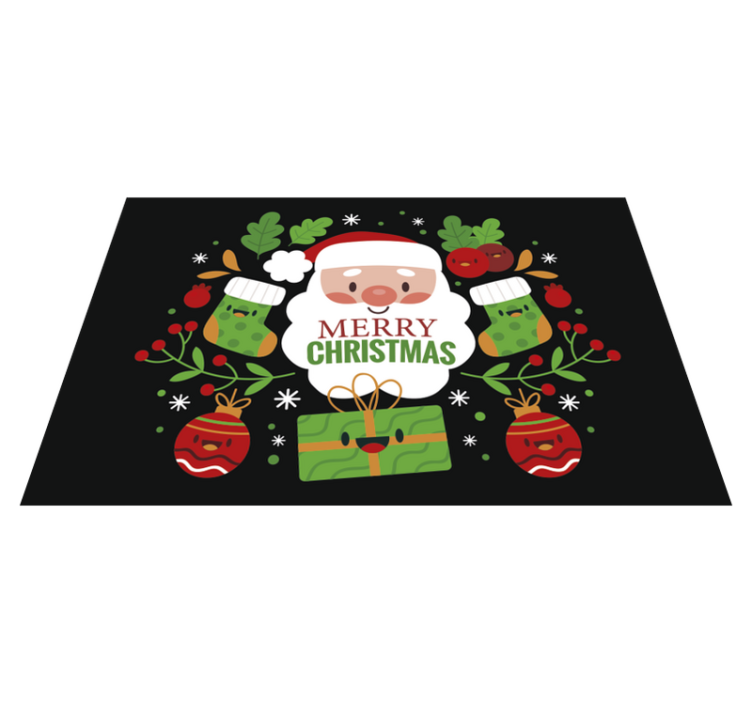 Christmas placemats with cheerful santa design - TenStickers