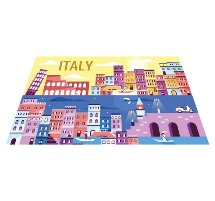 Personalised placemats vibrant italian cityscape - TenStickers