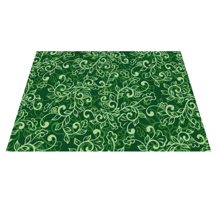 Textured placemats floral green design - TenStickers
