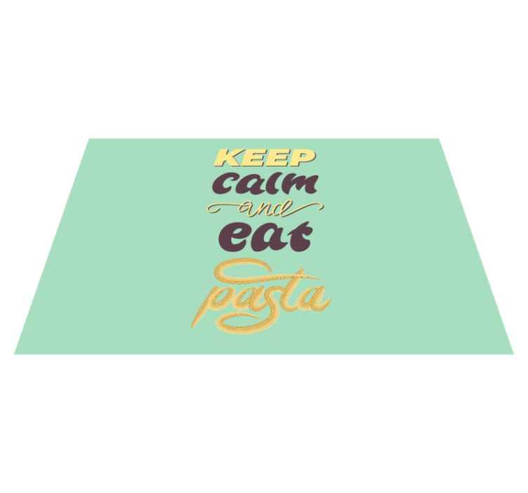 Quote placemats keep calm eat pasta - TenStickers