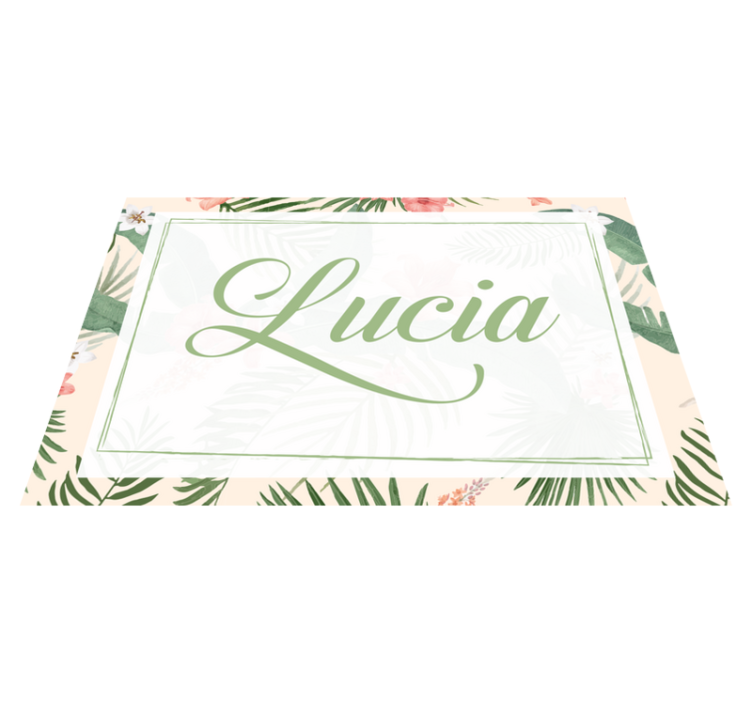 Personalised placemats floral name design - TenStickers