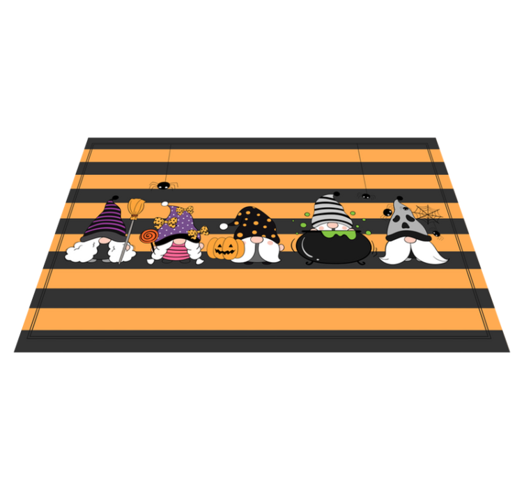 Halloween placemats gnome halloween hats - TenStickers