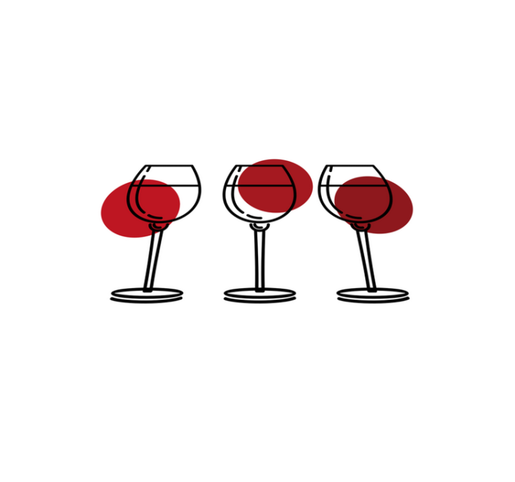 Original placemats wine glasses trio - TenStickers