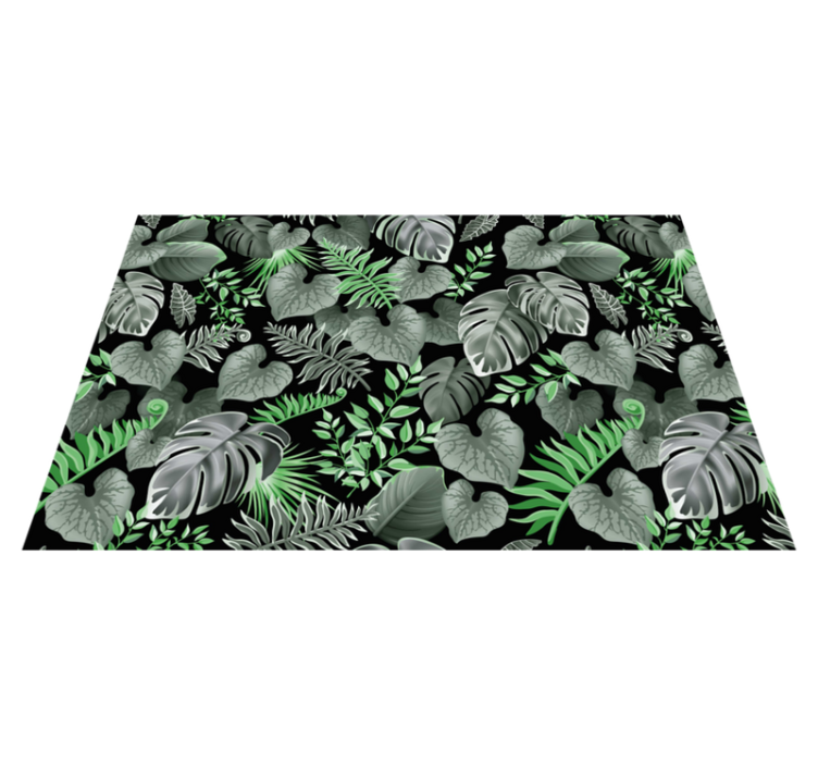Textured placemats green leaf designs - TenStickers