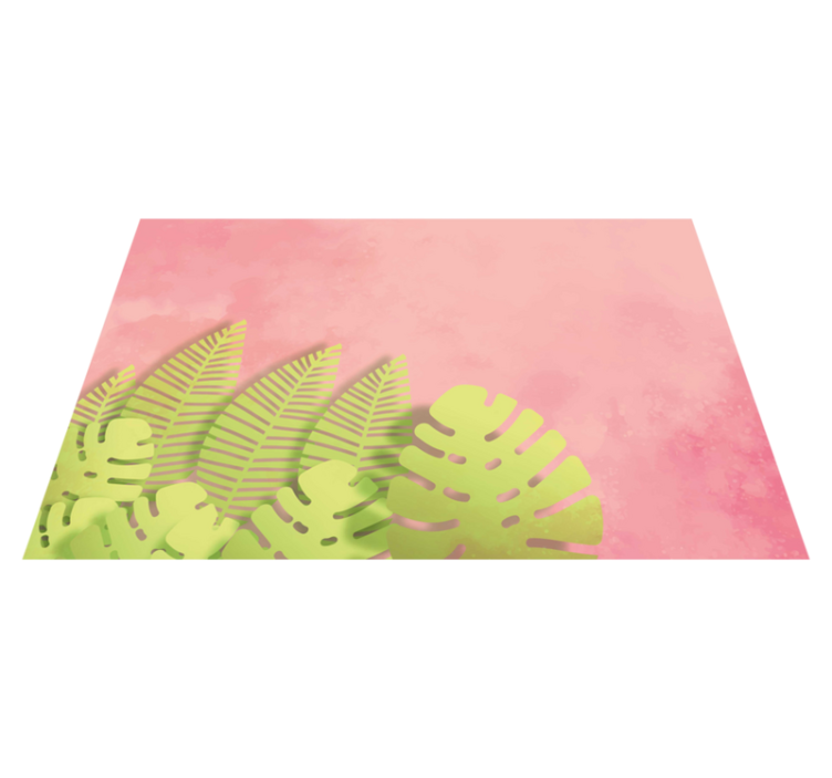 Pink background monstera Vinyl placemats - TenStickers