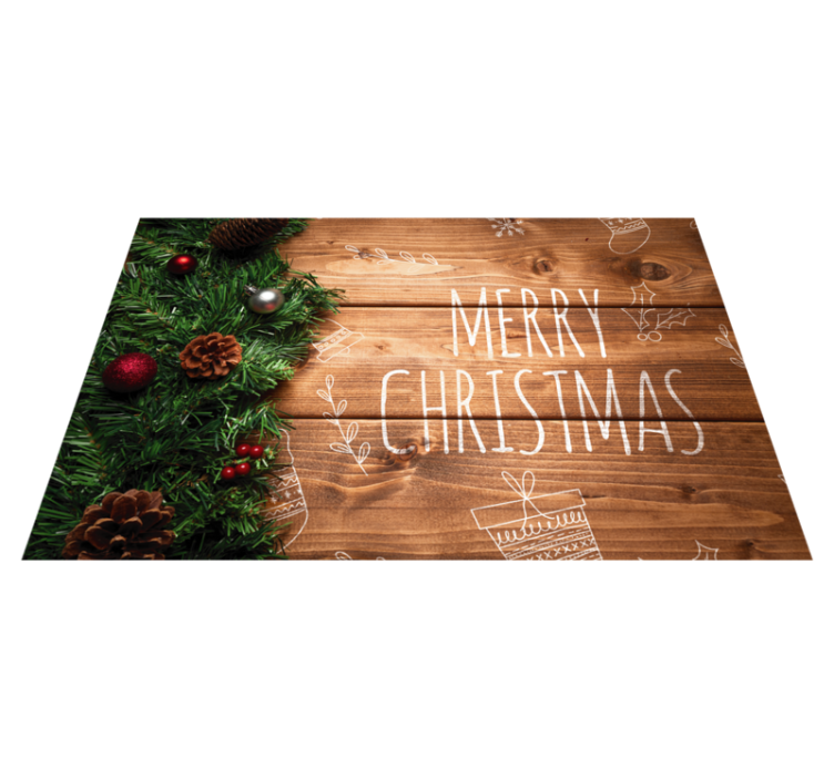 Pine cone decor with text Christmas placemats - TenStickers
