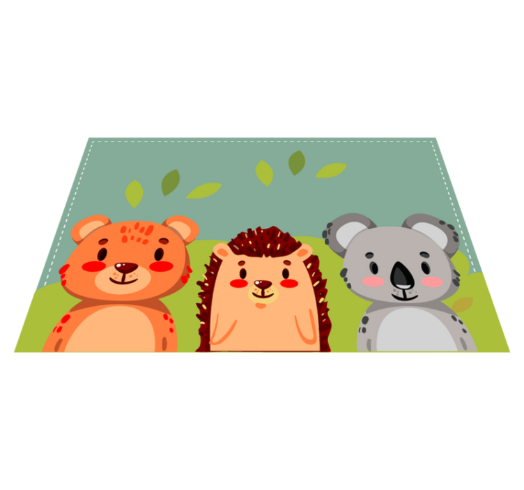 Children placemats cute animal pals - TenStickers