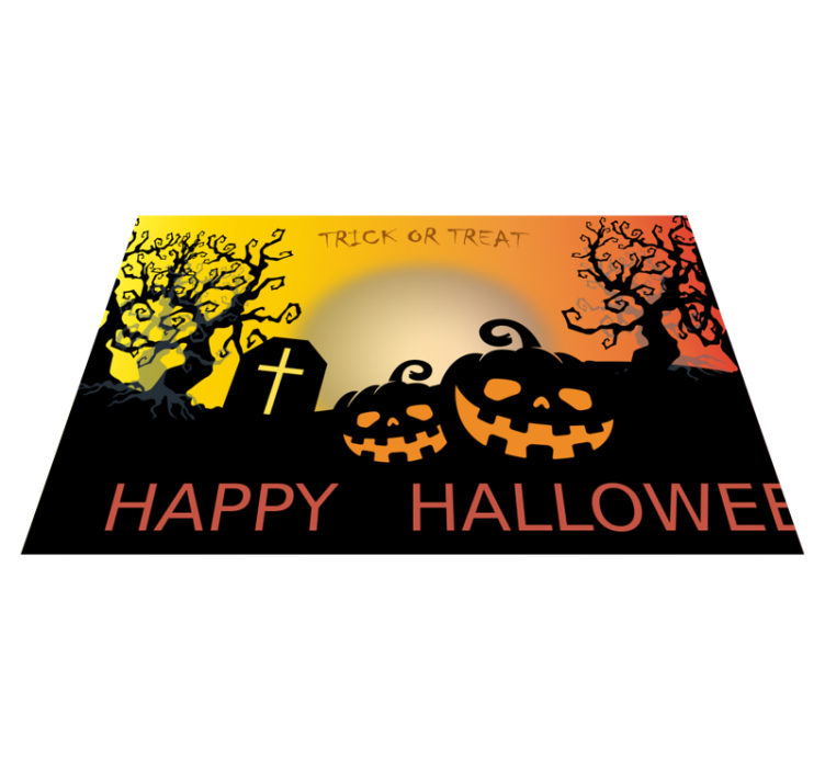 Pumpkin graveyard Halloween placemats - TenStickers
