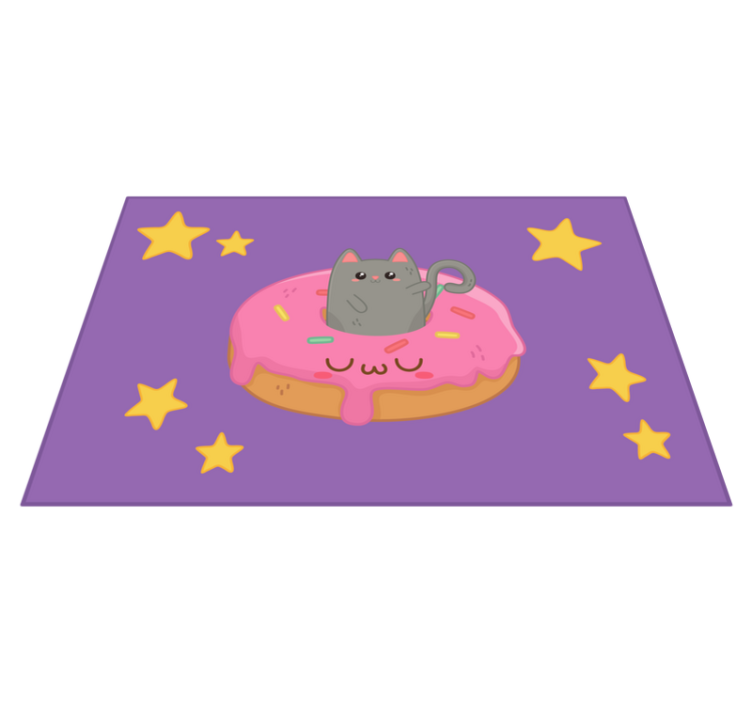 Children placemats cute cat donut - TenStickers