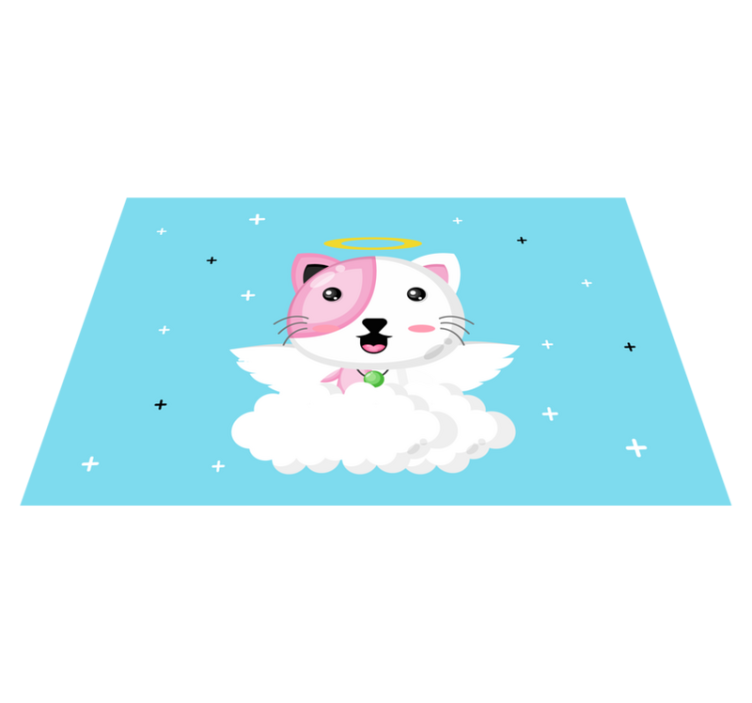 Children placemats cute cat angel - TenStickers
