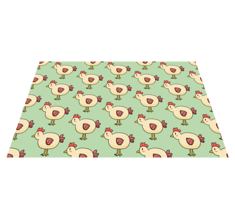 Children placemats charming chicken repeats - TenStickers