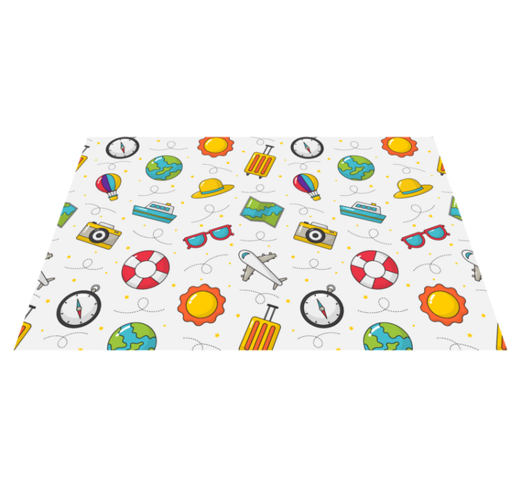 Children placemats playful travel themes - TenStickers