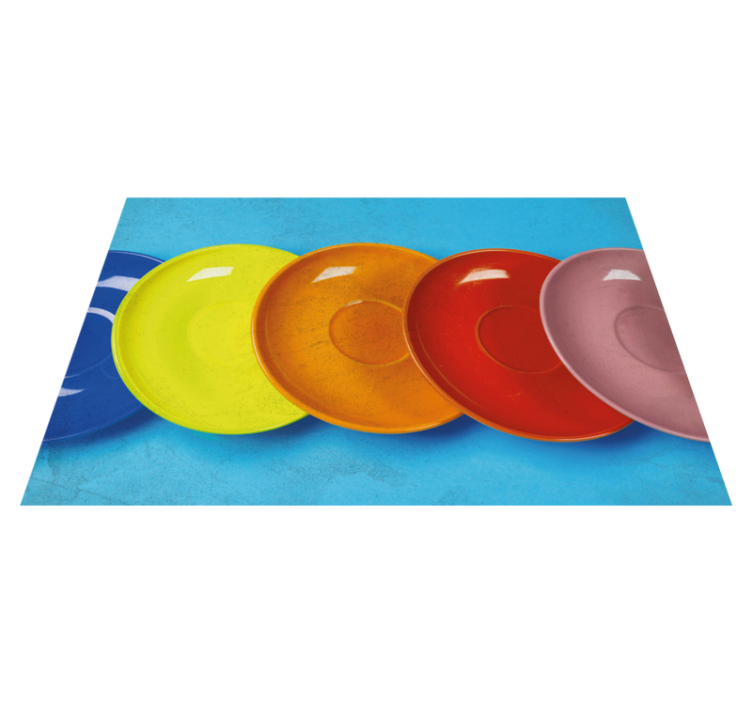 Modern placemats with colorful round plates - TenStickers