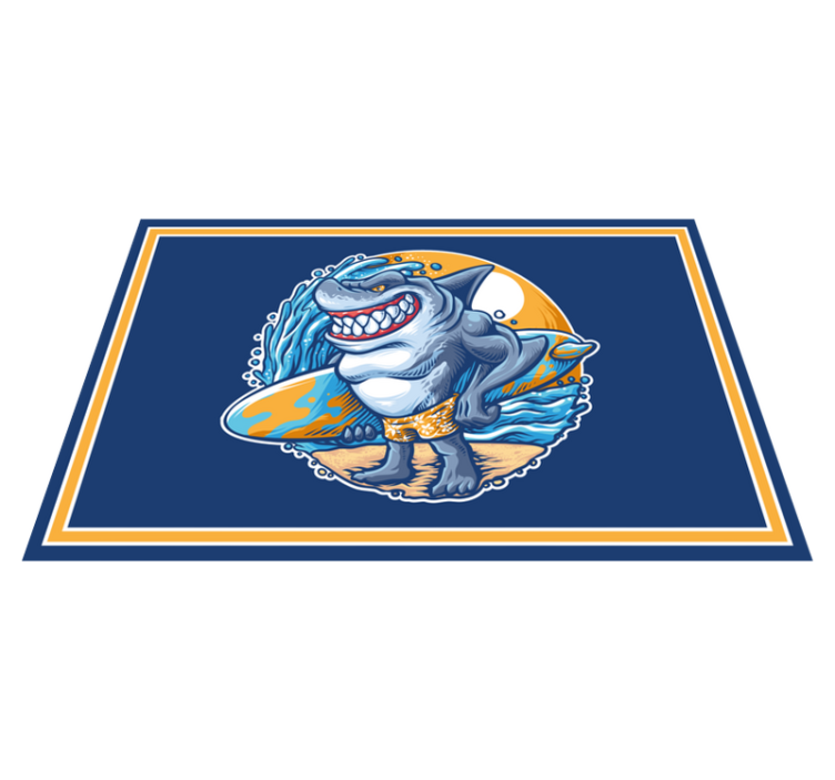 Surfboard shark cartoon  original placemats - TenStickers