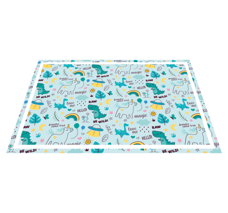 Children placemats colorful dino fantasy - TenStickers