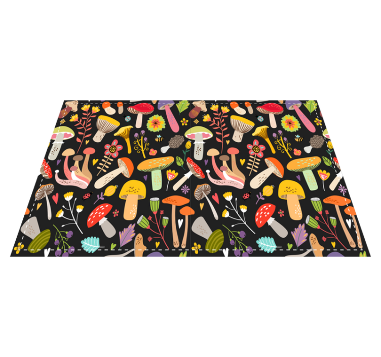 Autumn mushrooms pattern original placemats - TenStickers