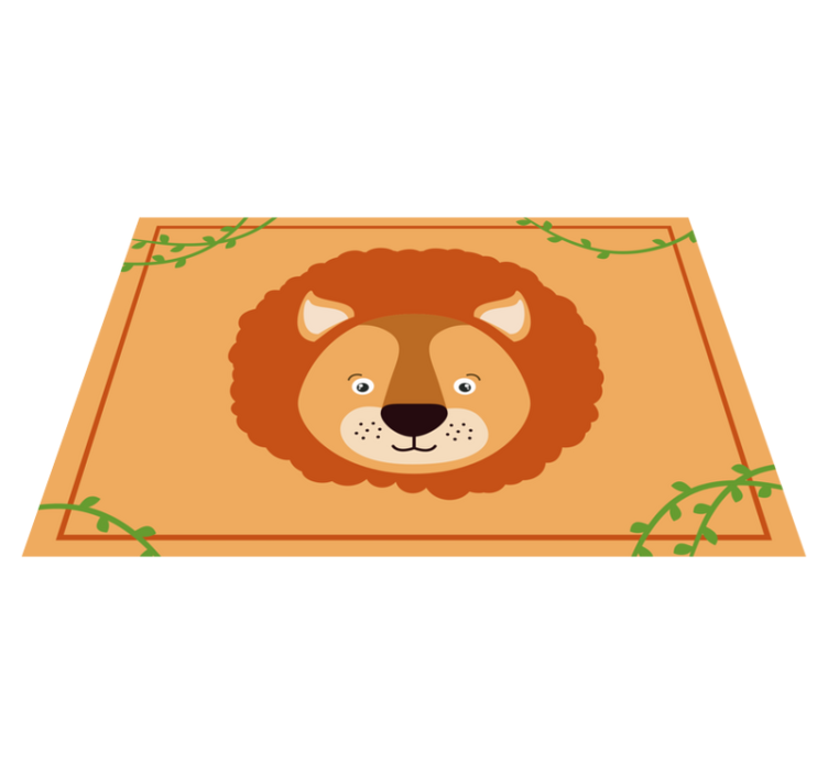 Children placemats lion head cute - TenStickers