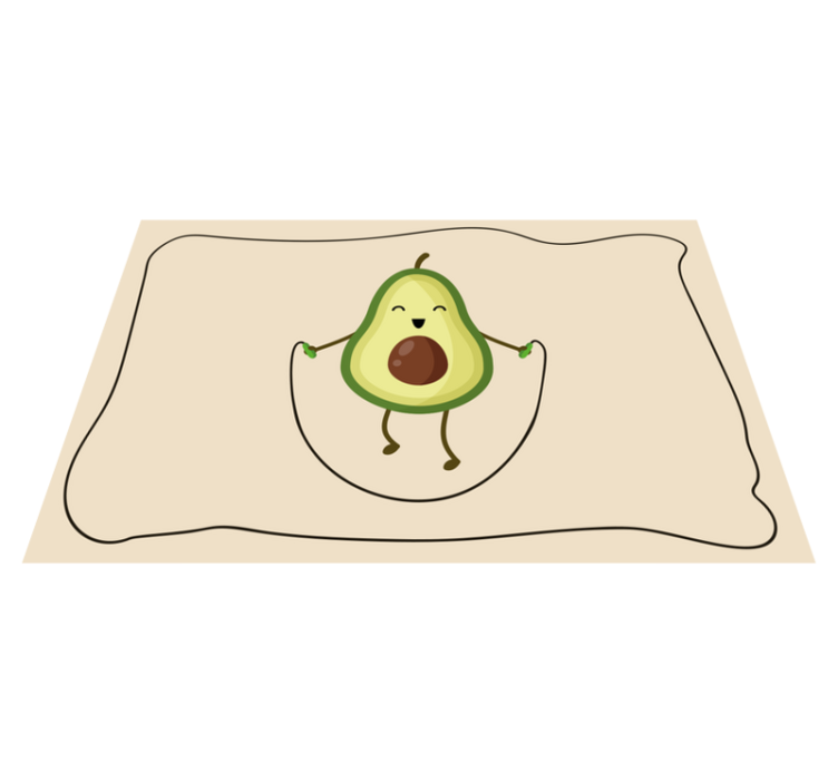 Funny avocado jumping a rope children placemats - TenStickers
