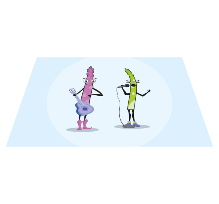 Children placemats featuring musical vegetable friends - TenStickers