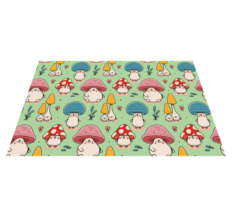 Children placemats with adorable mushroom characters - TenStickers