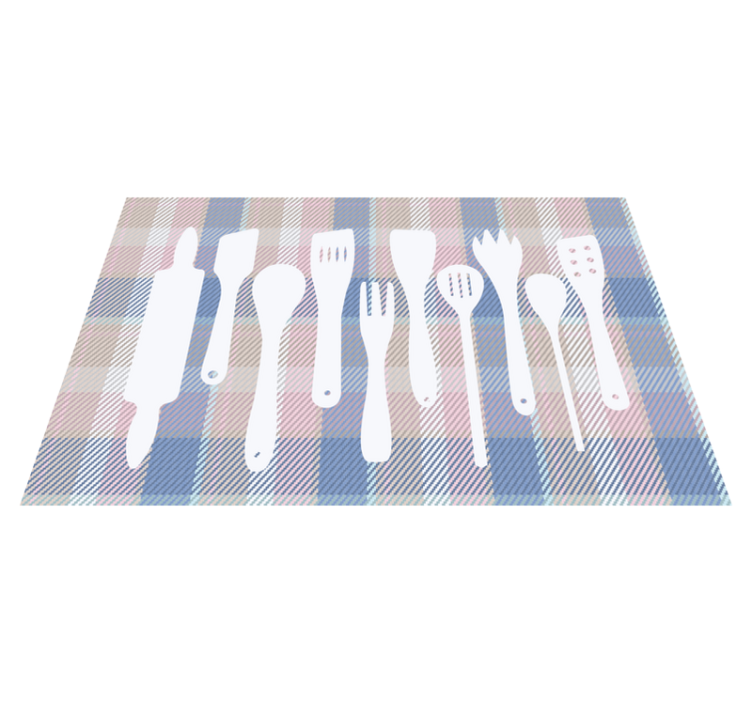 Modern placemats checked table surface - TenStickers