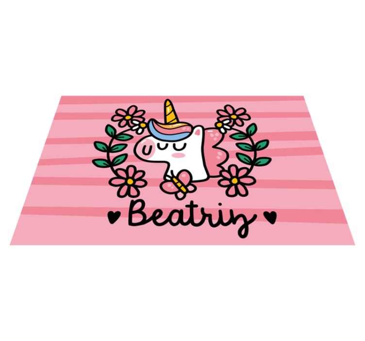 Whimsical unicorn with flowers children placemats - TenStickers