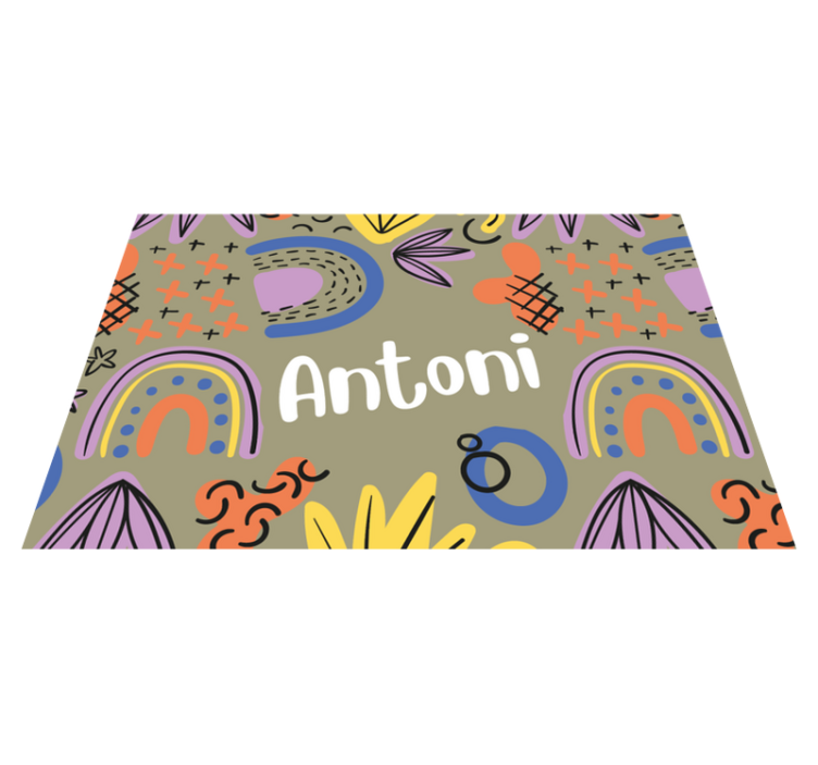 Personalised placemats with vibrant name design - TenStickers